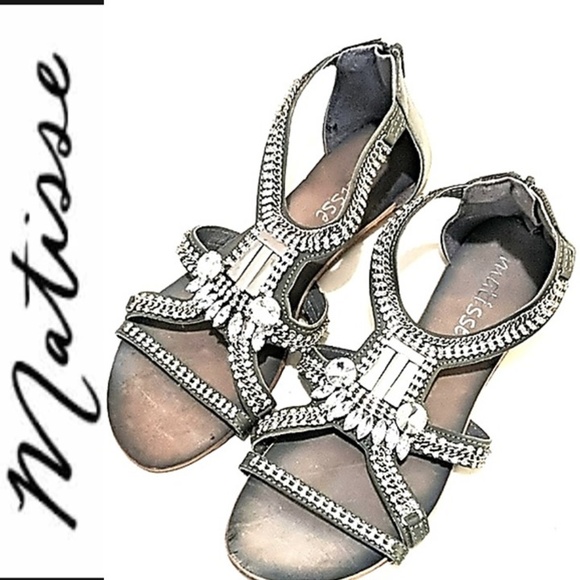 ANTHROPOLOGIE MATISSE * BLING BLING WEATHERED SANDAL - Picture 1 of 7